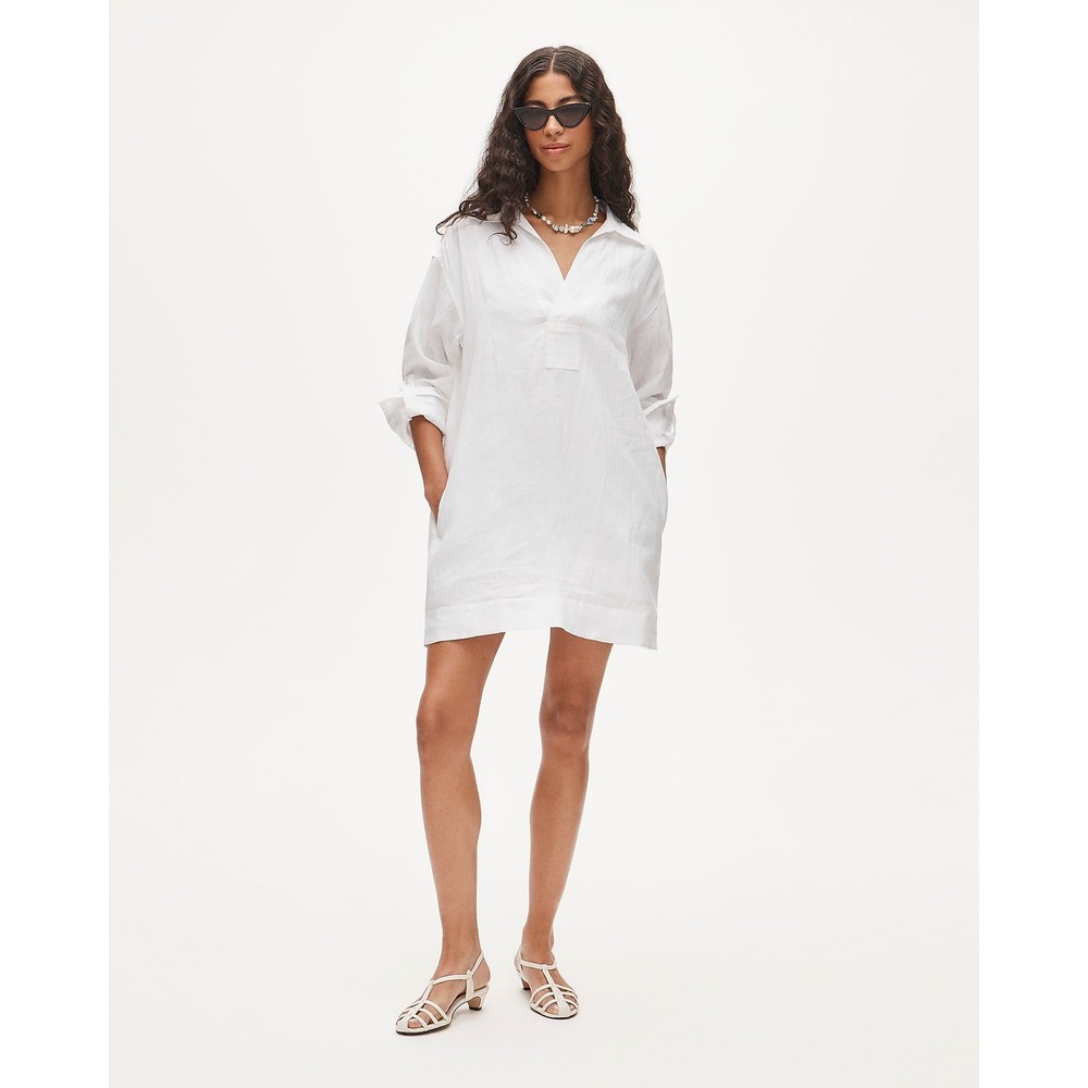 NWT J.Crew 100% Linen‎ V-Neck Tunic Mini Dress P XXS Coastal